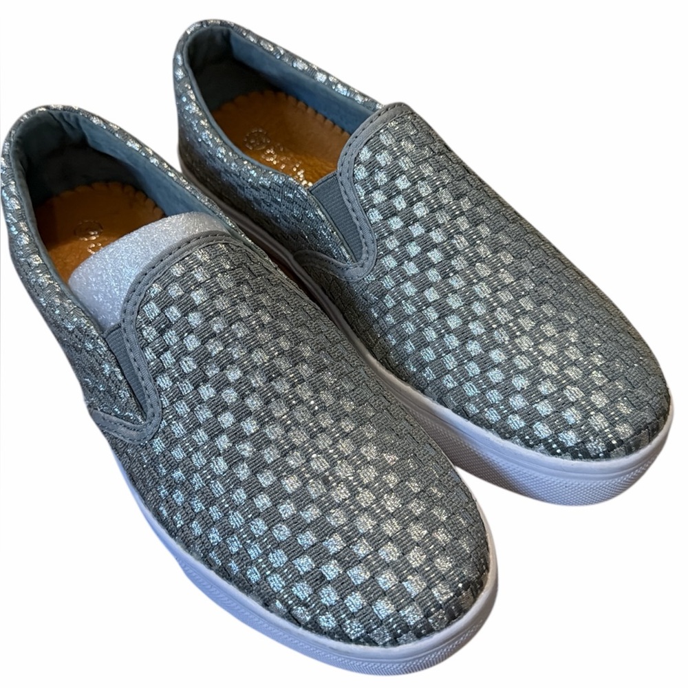 bernie mev. Verona Silver Woven Loafers
